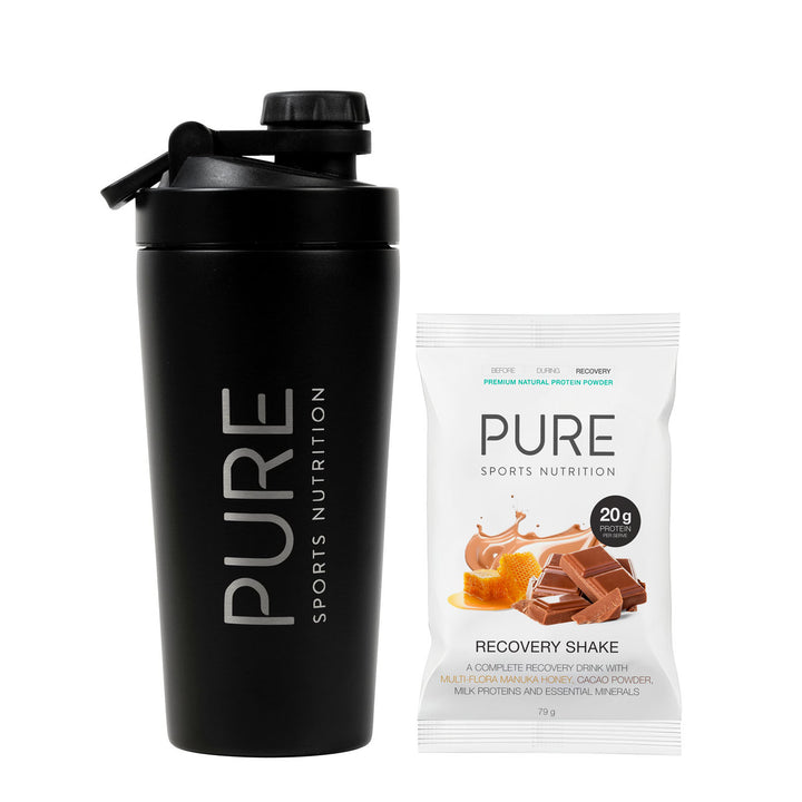 PURE Insulated Protein Shaker and Recovery Shake Bundle